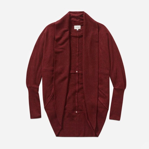 WILFRED Aritzia Red Diderot Cocoon Cardigan Sweater - Picture 4 of 12